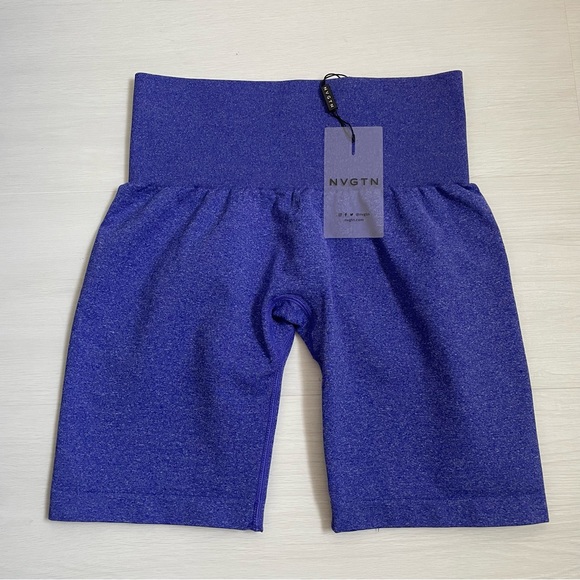 NVGTN Pants - NVGTN Seamless Biker Shorts - Electric Blue - Small